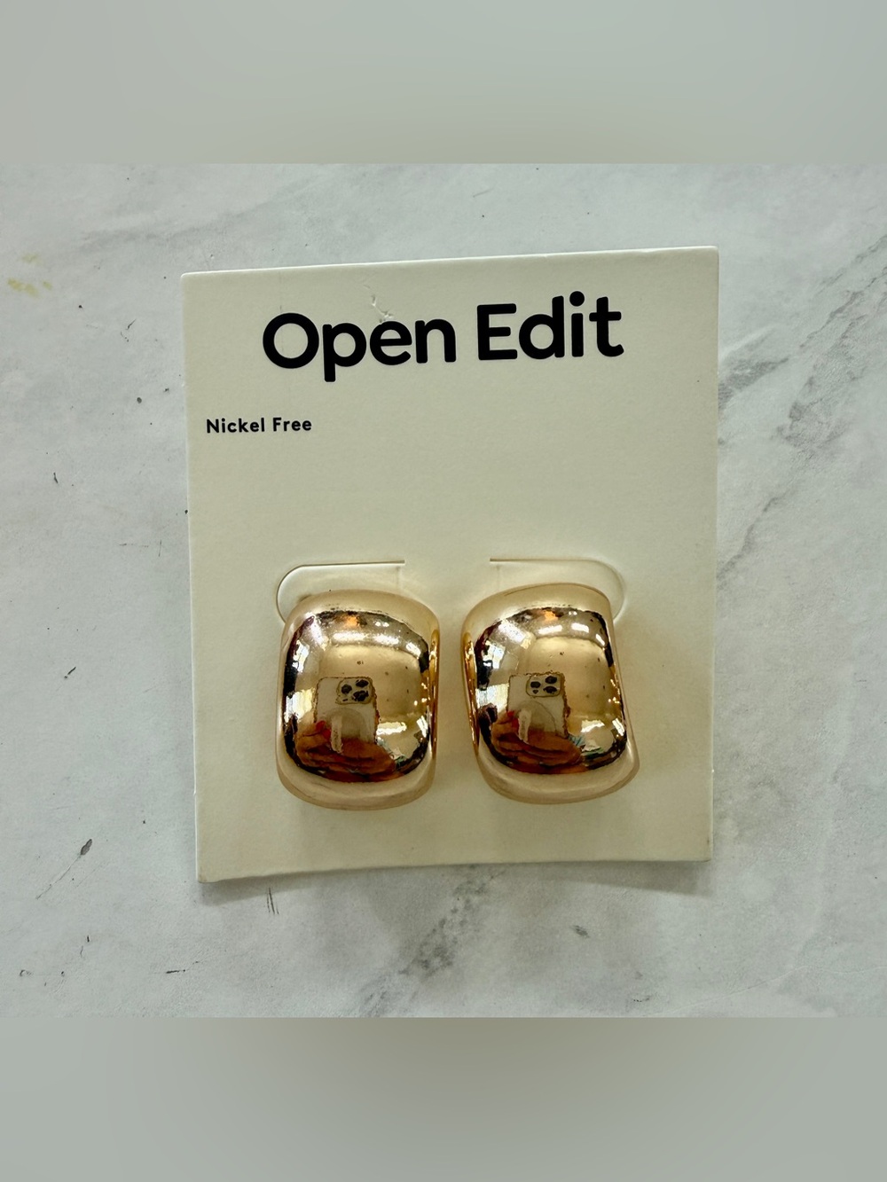 NWT Open Edit Gold Chunky Minimalist Statement Earrings Nordstrom